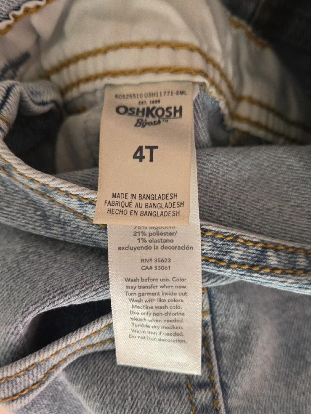 OshKosh B'gosh Light Wash Denim Overalls
